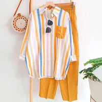 Casual Blouse- en Broekenset van Luchtige Stof – Noémie
