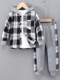 2-delige Jongensset Jordy met Geruite Hoodie en Joggingbroek