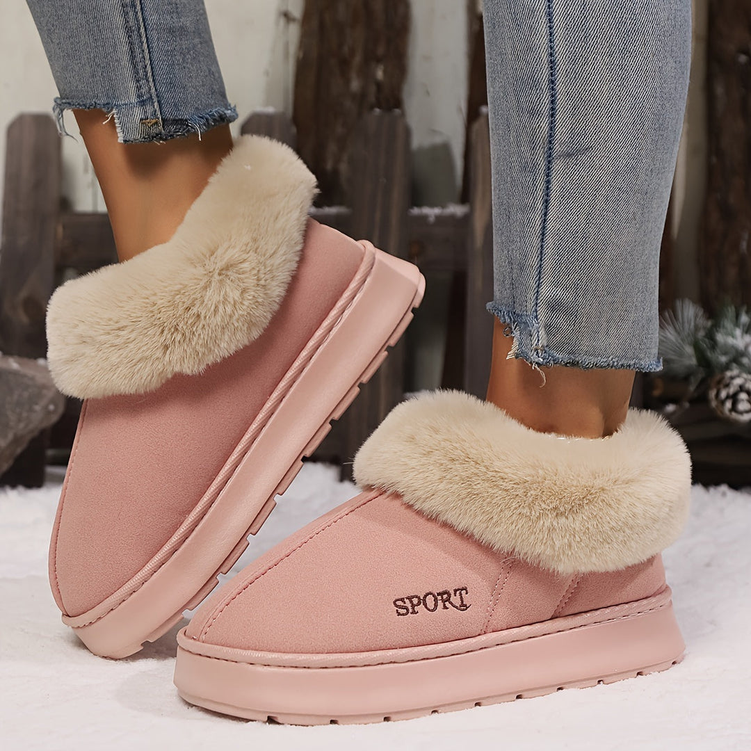 Warme Pluche Dames Pantoffels met Antislip Zool - Sienna