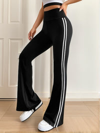 Gestreepte Dames Flared Broek met Hoge Taille - Lucia