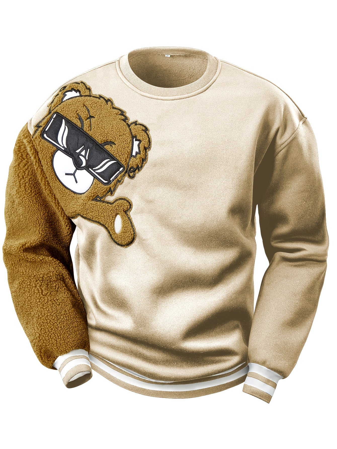 Heren Sweatshirt met Geborduurde Cartoonbeer - Jasper