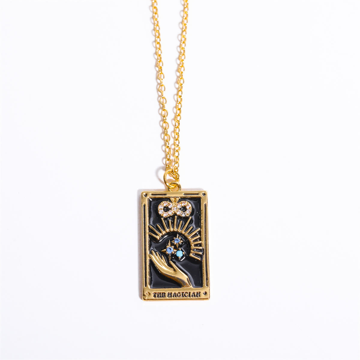 Zirkonia Vergulde Tarot Druppel Hanger Ketting - Amara