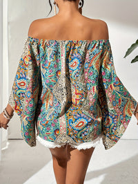 Off-Shoulder Blouse met Geometrische Print – Noémie