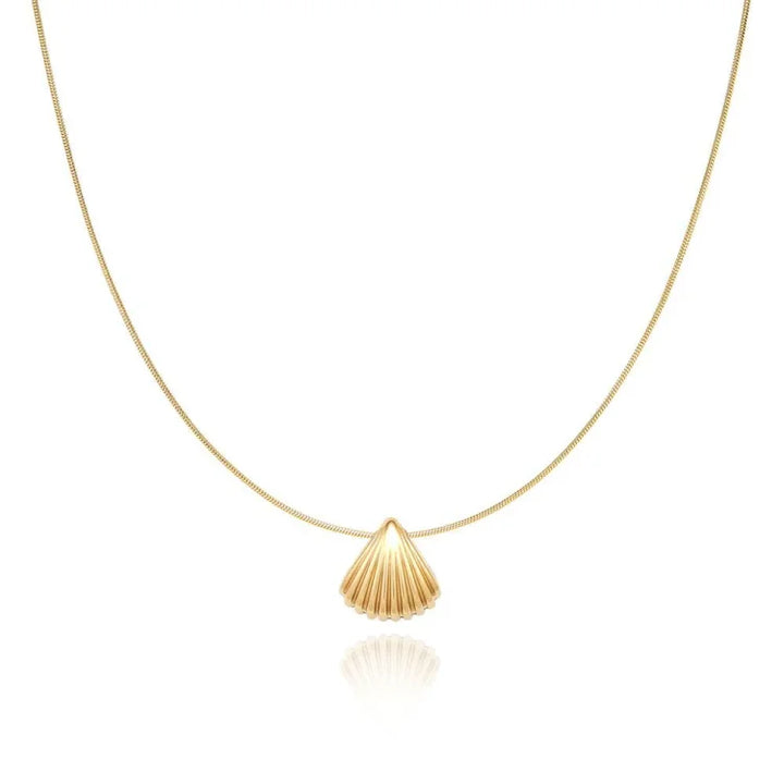 Gouden Sint-Jakobsschelp Bloemenketting - Lila