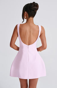 Mouwloze Roze Mini Zomerjurk met Halternek – Naomi