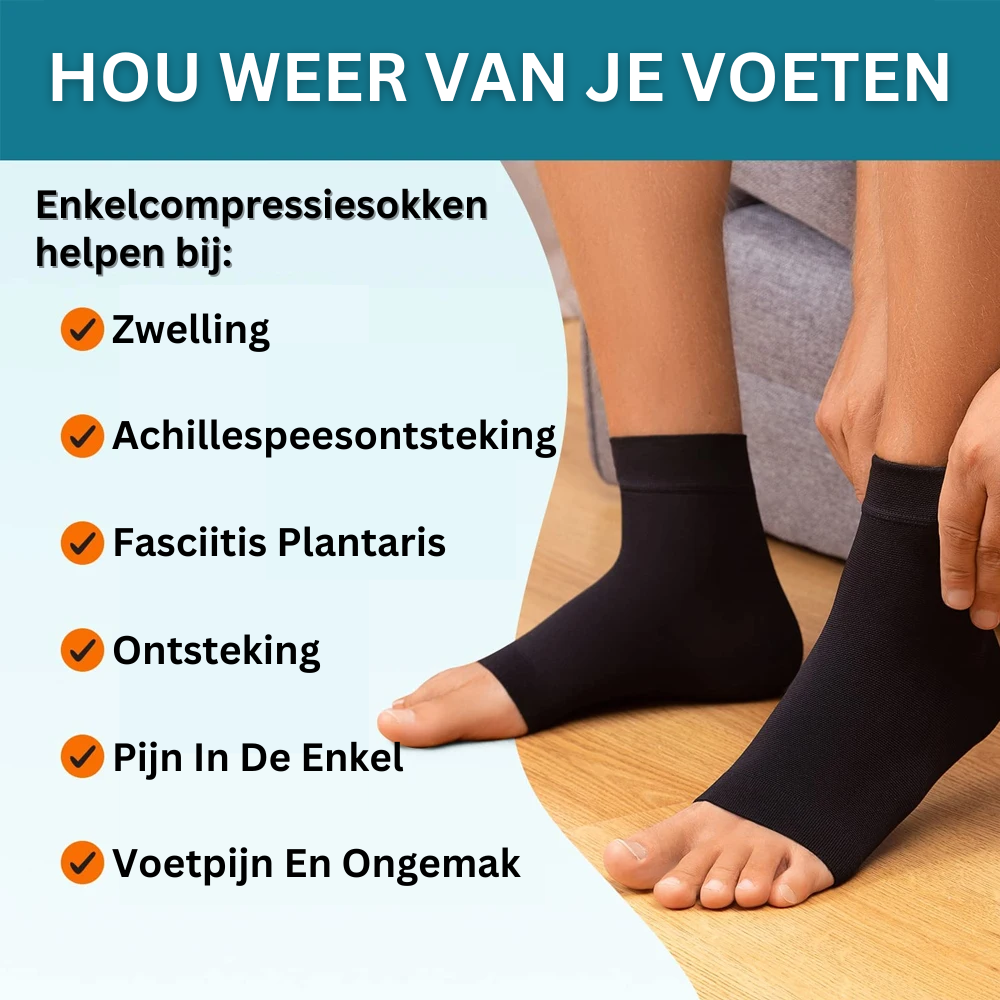 Compressie Enkelsokken voor Neuropathie - AnkleSupport Pro