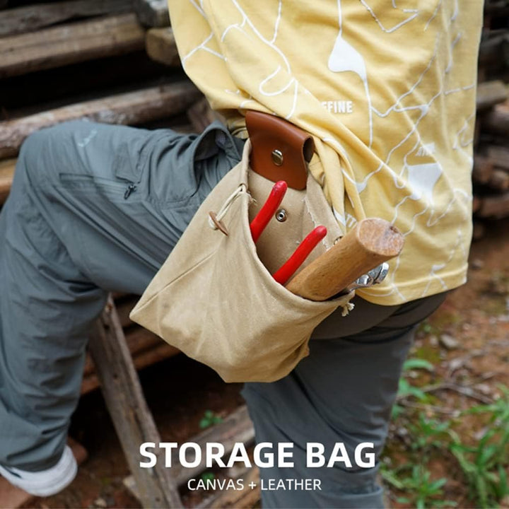 Opvouwbare Gewaxte Canvas Foerageertas met Leren Lus
