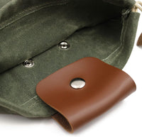 Opvouwbare Gewaxte Canvas Foerageertas met Leren Lus