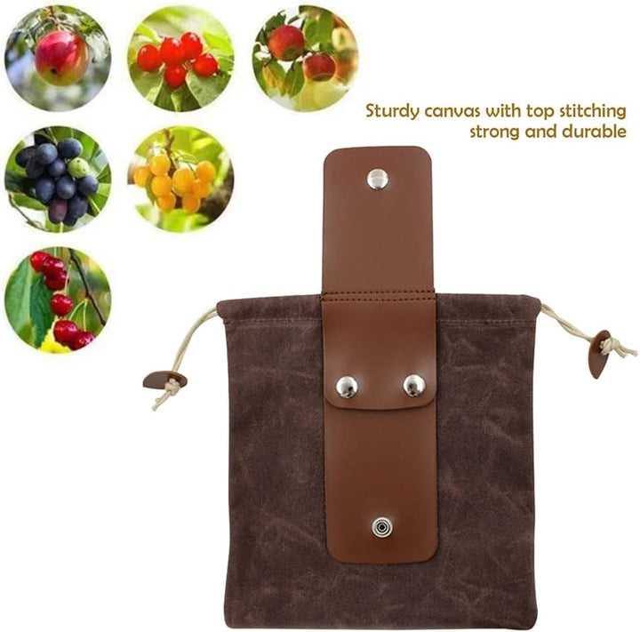 Opvouwbare Gewaxte Canvas Foerageertas met Leren Lus