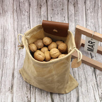 Opvouwbare Gewaxte Canvas Foerageertas met Leren Lus