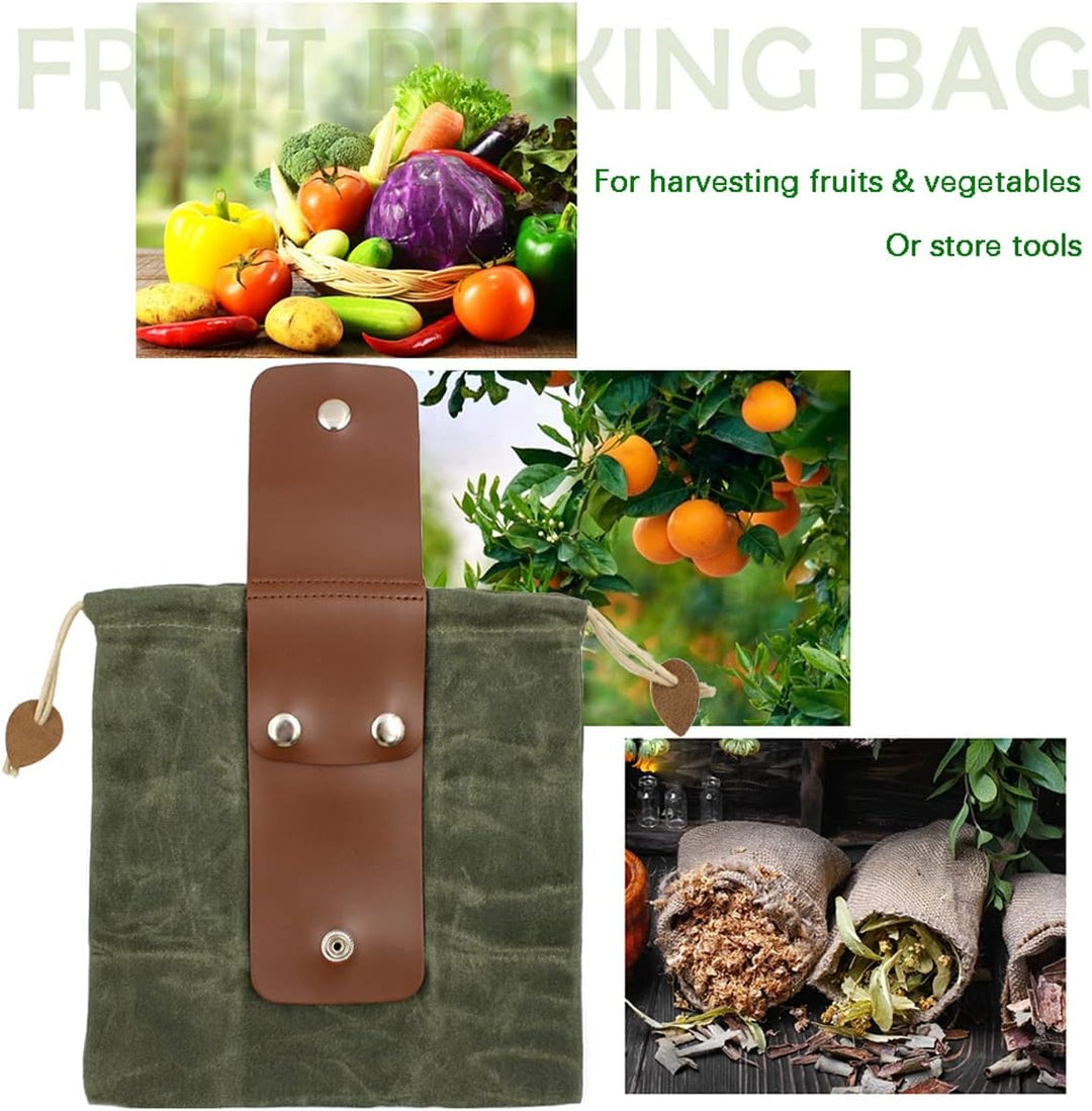 Opvouwbare Gewaxte Canvas Foerageertas met Leren Lus
