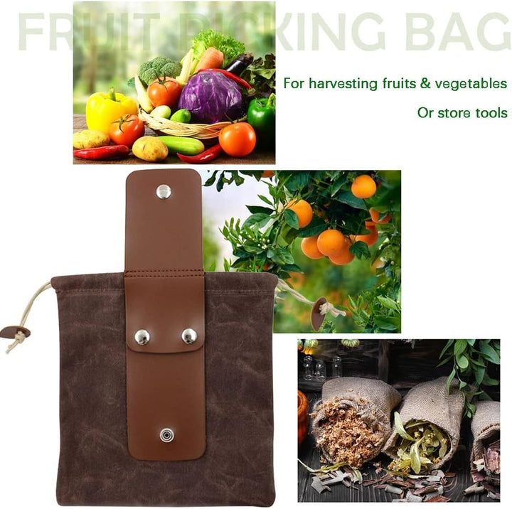 Opvouwbare Gewaxte Canvas Foerageertas met Leren Lus