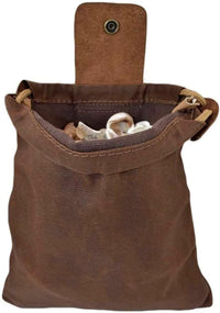 Opvouwbare Gewaxte Canvas Foerageertas met Leren Lus