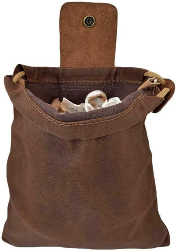 Opvouwbare Gewaxte Canvas Foerageertas met Leren Lus