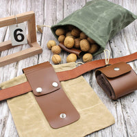 Opvouwbare Gewaxte Canvas Foerageertas met Leren Lus