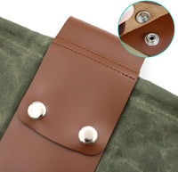 Opvouwbare Gewaxte Canvas Foerageertas met Leren Lus
