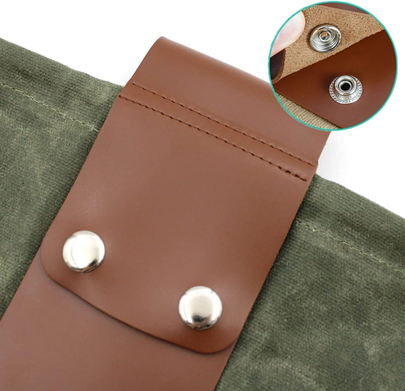 Opvouwbare Gewaxte Canvas Foerageertas met Leren Lus