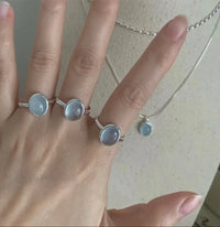 Aquamarijn Zilveren Ring - Nerida