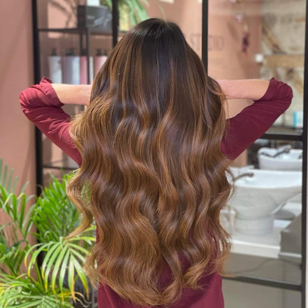 Tape-in Hairextensions – Veloura Tape (Warm Brown Balayage 2+7)