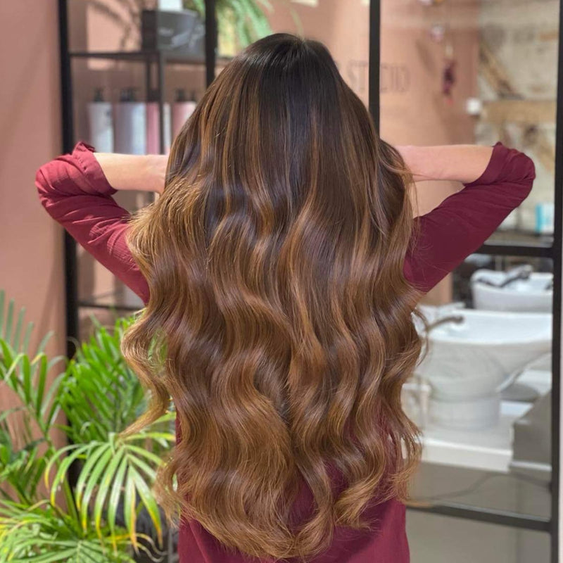 Tape-in Hairextensions – Veloura Tape (Warm Brown Balayage 2+7)