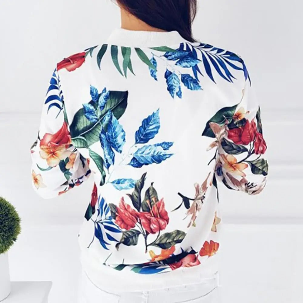 Lange Mouwen Dames Zomerjas met Bloemenprint – Liora