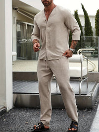 Comfortabele Beige Linnen Heren Outfit – Enzo