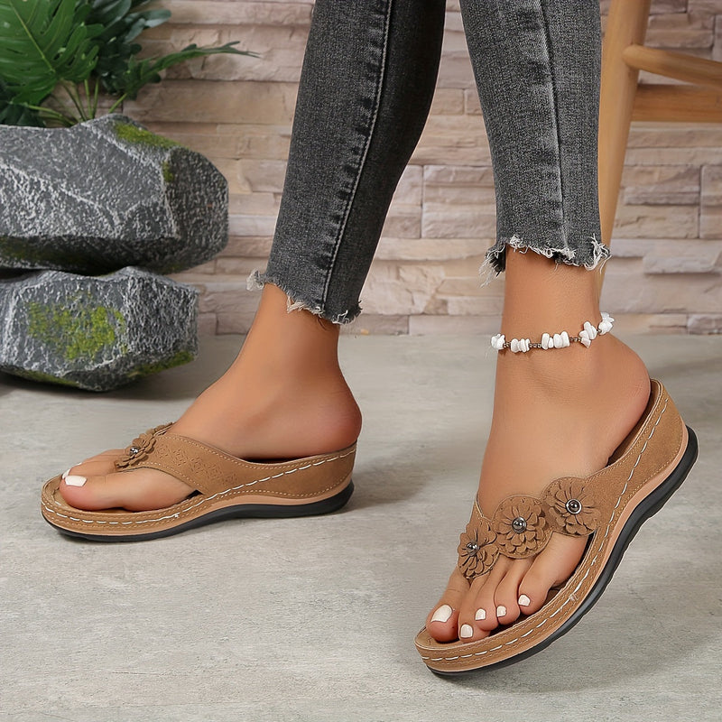 Comfortabele Bruine Dames Sandalen - Elara