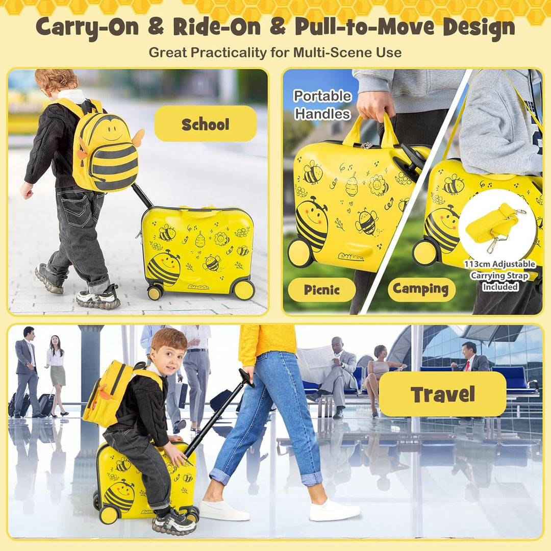 2-delige Rollende Kinder Bagageset met Rugzak
