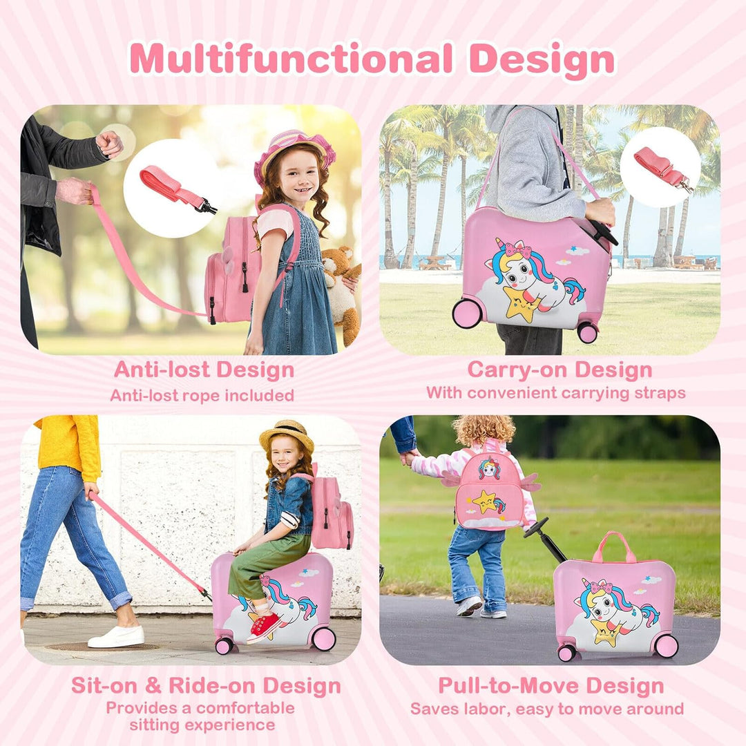2-delige Rollende Kinder Bagageset met Rugzak