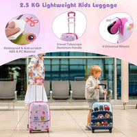 5-delige Kinder Reis Bagageset met Rugzak en Accessoires – Auto | Uil