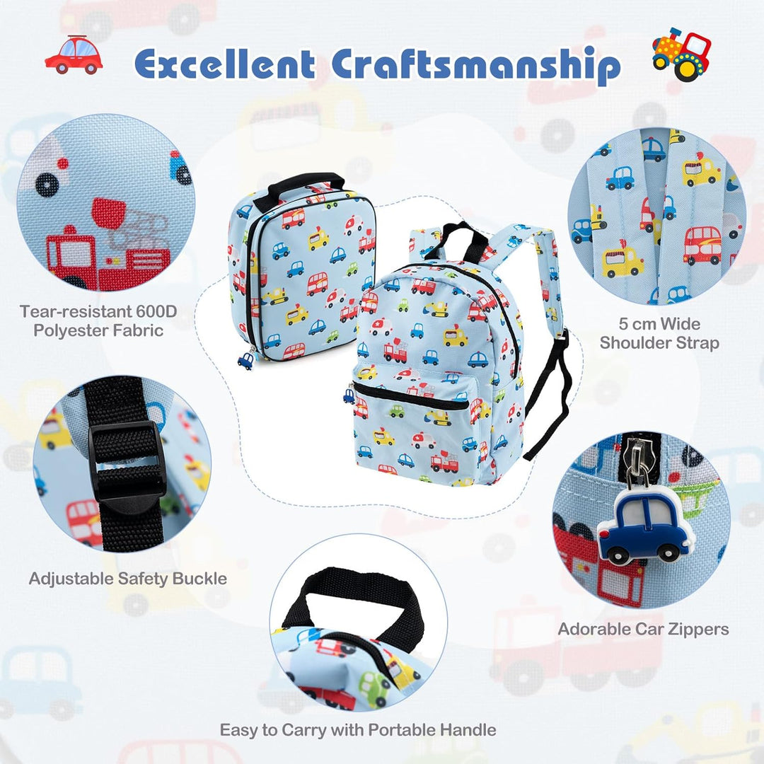 5-delige Kinder Reis Bagageset met Rugzak en Accessoires – Auto | Uil
