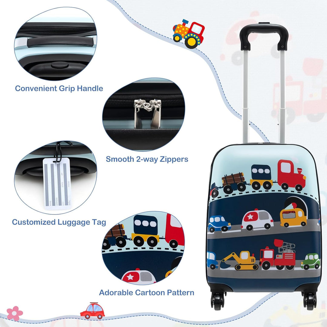 5-delige Kinder Reis Bagageset met Rugzak en Accessoires – Auto | Uil