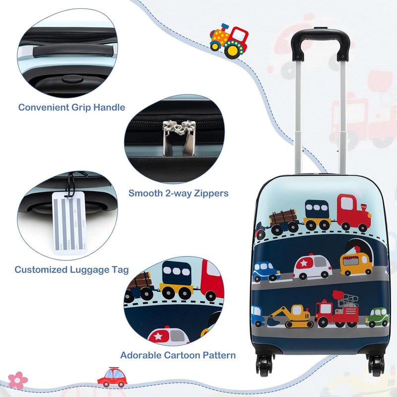 5-delige Kinder Reis Bagageset met Rugzak en Accessoires – Auto | Uil