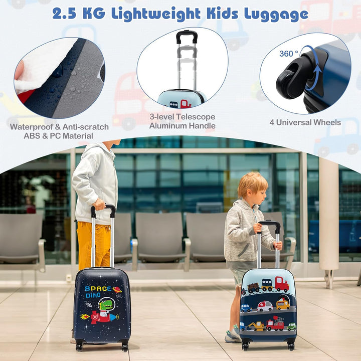 5-delige Kinder Reis Bagageset met Rugzak en Accessoires – Auto | Uil