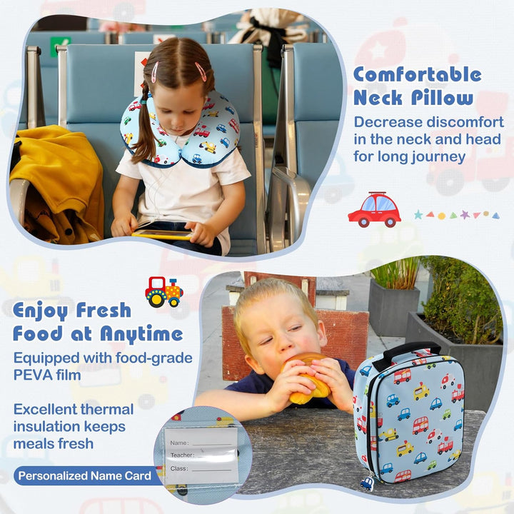5-delige Kinder Reis Bagageset met Rugzak en Accessoires – Auto | Uil