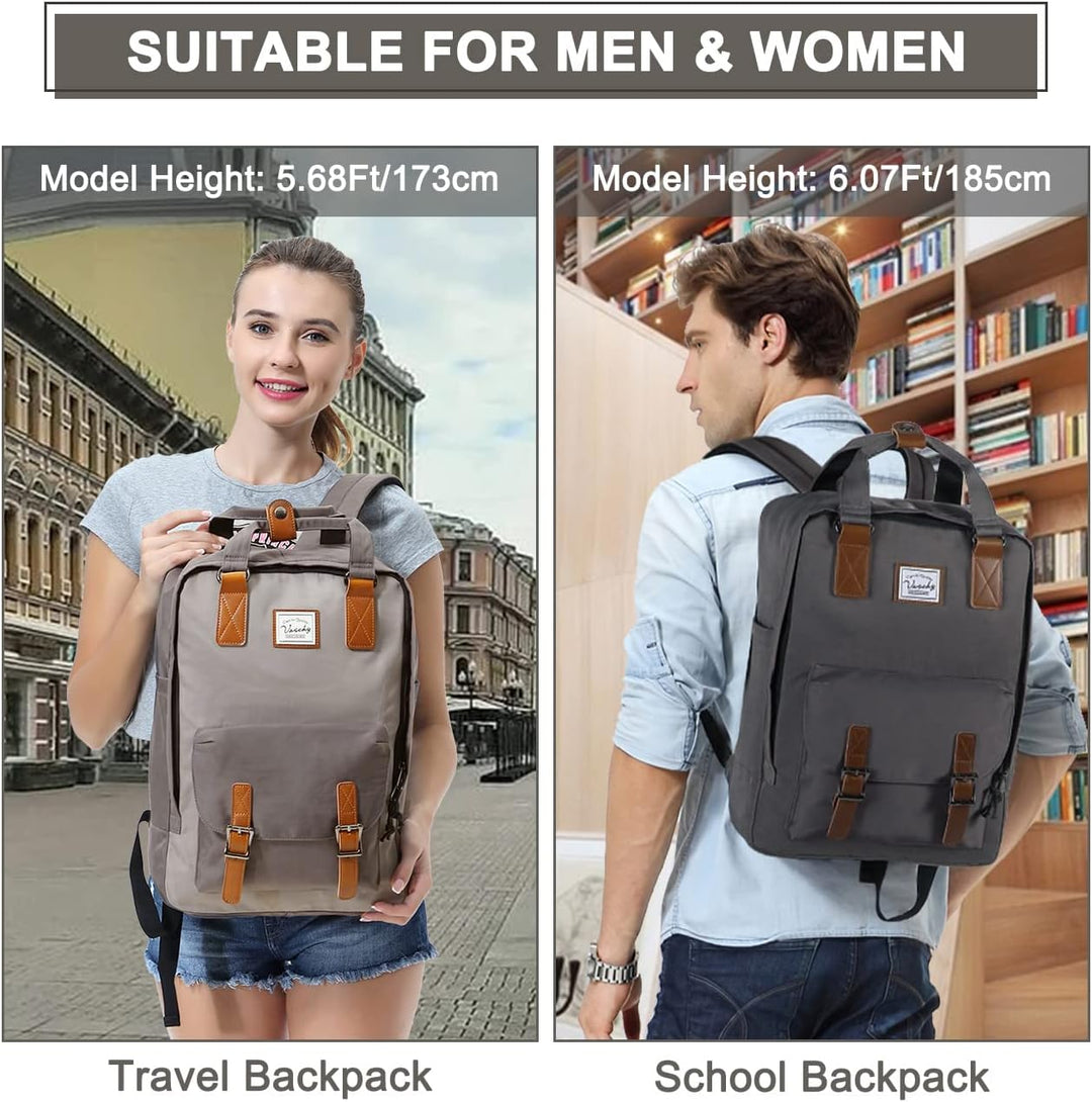 15.6” Waterdichte Vintage Laptop Rugzak met Opbergvakken – UrbanEase