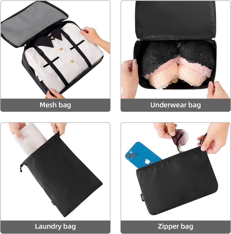 10-delige Inpak Cubeset – Ruimtebesparende Reisorganiser Tassen