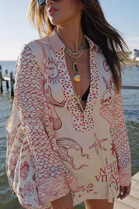 Satijn zomer shorts set met blouse - Talia