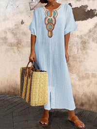 Kaftan Maxi-jurk met Borduursels – Yasmin