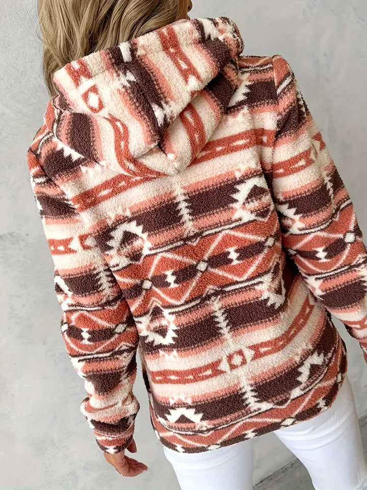 Dames Teddy Vest met Aztekenpatroon – Nayeli