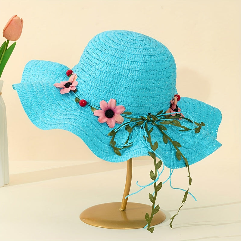 Dames Zomer Strohoed met Bloemen- en Fruitdetails – Solène