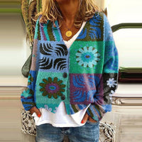 Trendy Patchwork Dames Vest met Knopen - Elise