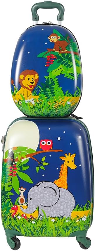 2-delige Kinder Reisbagageset met Rugzak – Jungle | Reis | Eenhoorn