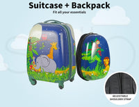2-delige Kinder Reisbagageset met Rugzak – Jungle | Reis | Eenhoorn