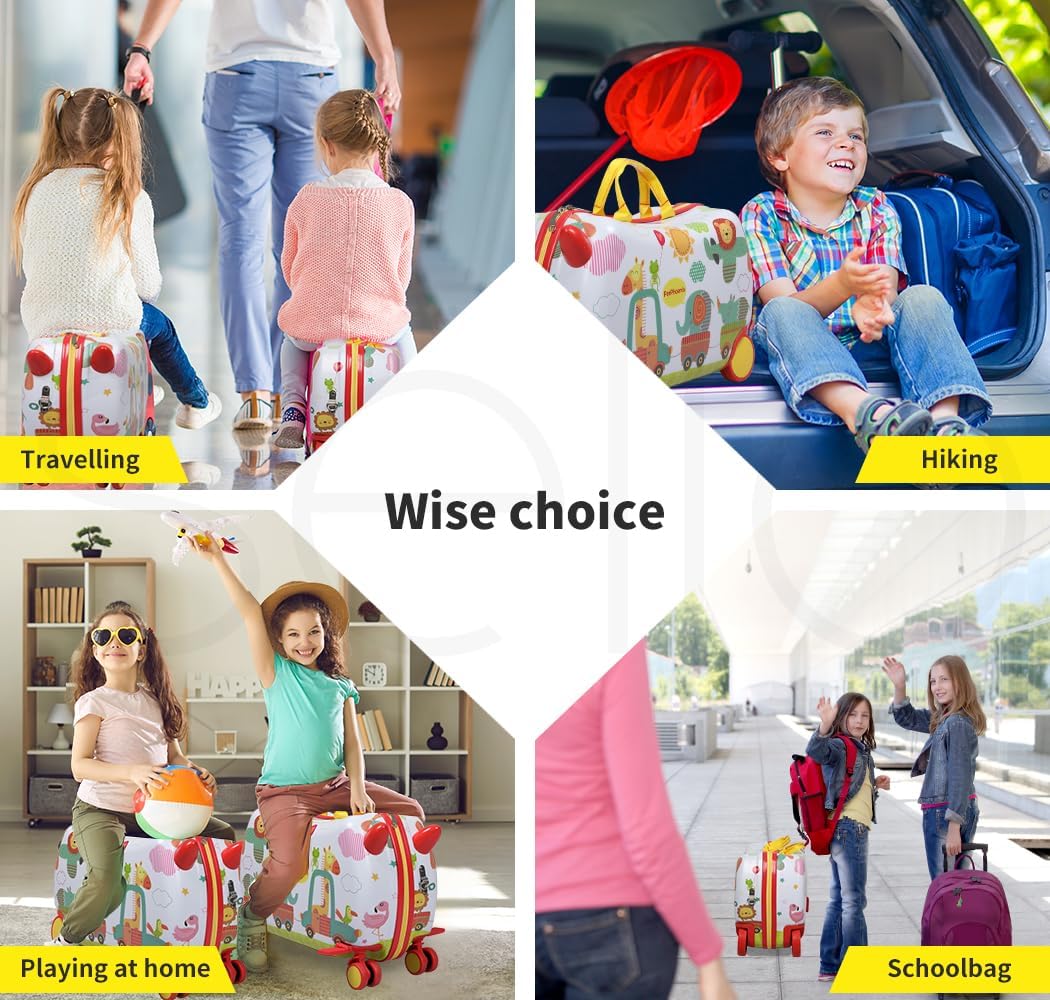 2-in-1 Ride-On Kinderkoffer met 360° wielen