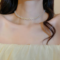Dubbele Kristallen en Parels Ketting - Amira