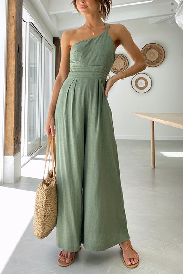 Mouwloze Dames Jumpsuit met Losse Pasvorm – Mireille