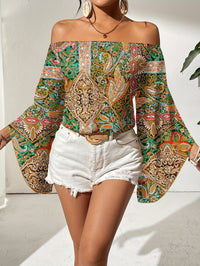 Off-Shoulder Blouse met Geometrische Print – Noémie