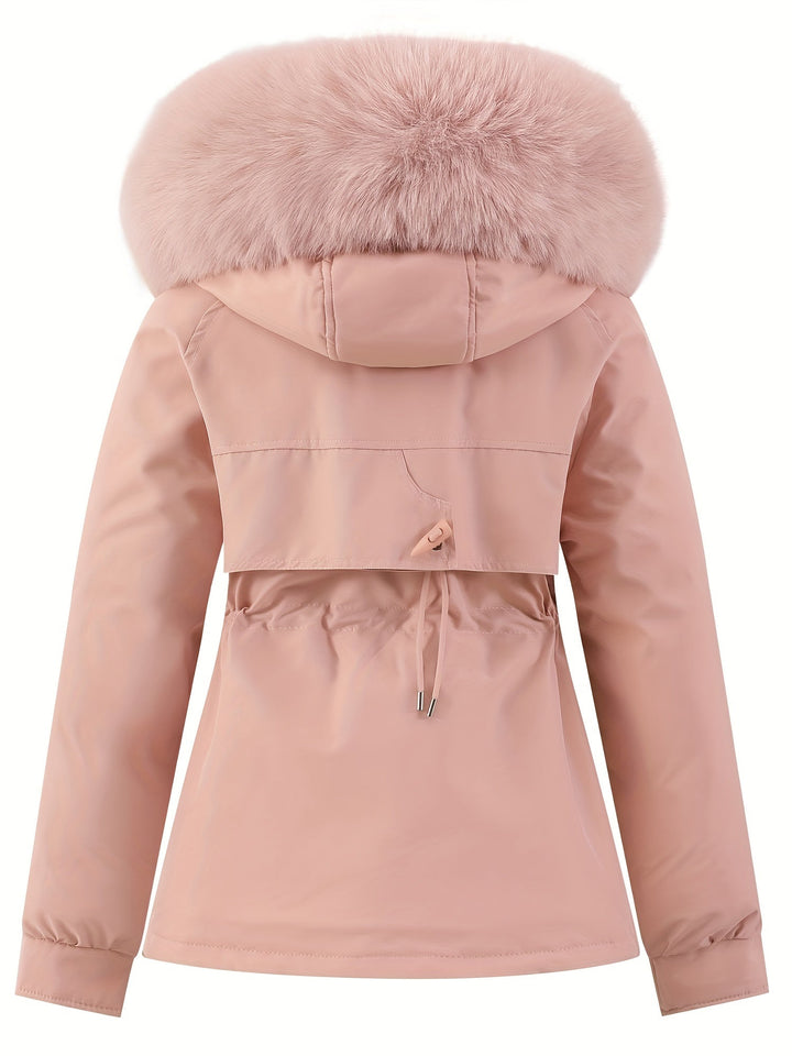 Dames Winterjas met Afneembare Bontcapuchon - Noëlle