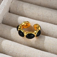 Vergulde Onyx Ring - Celina